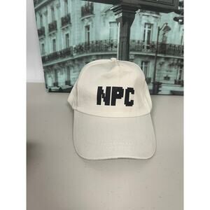 NPC Pixel Gamer Baseball Cap, Adjustable Funny Gamer Hat, Cream